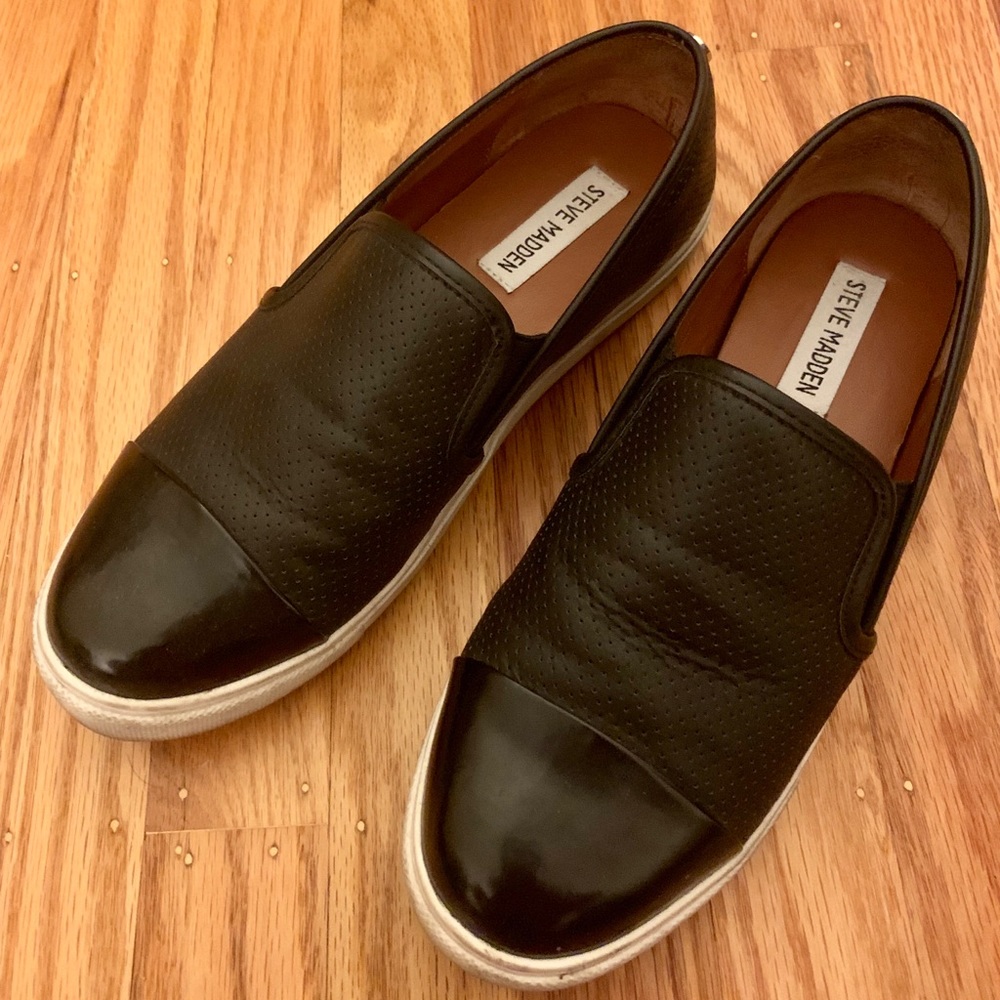 Steve Madden Black Slip On Sneakers Size 7.5M